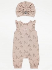 英國直送Disney Bambi Pink Frill Romper and Turban Outfit<筍價預購>(U0039BM)