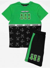 英國直送Minecraft Green Graphic T-Shirt and Shorts Outfit<筍價預購>(T9636BM)