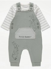 英國直送Peter Rabbit Striped Bodysuit and Dungarees Outfit<筍價預購>(T8589BM)