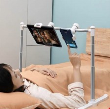 床上訓著玩手機iPad-KOL拍片架雙機位被窩懶人支架可伸縮升降平板電腦在床頭看神器switch床邊用落地夾支撐萬能架子(T8630)