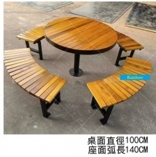 戶外桌椅庭院椅桌-菠蘿格圓桌-1枱4椅款(T6250)