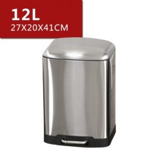 不鏽鋼帶蓋腳踏垃圾桶-6L/12L/15L/30L (T0270).