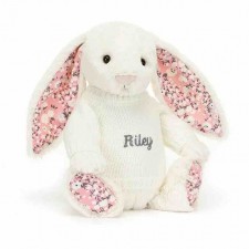英國直送Jellycat可繡名Blossom Cherry Bunny With Personalised Cream Jumper<筍價預購>(T8889BM)