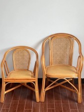 藤椅椅子-天然真藤編織辦公椅家用休閒老人帶扶手陽台客廳滕椅單人 (U1266)