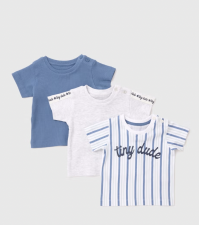 英國直送Boys 3 Pack Blue Preppy T-Shirts<筍價預購>(U0686BM)
