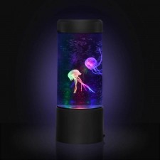 迷你桌上LED小魚缸-仿真電子魚缸水母水族箱寵物創意玩具辦公室擺件男孩女孩禮物風水(T3602)