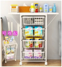  置物架(枱面可雙面擴展)-寶寶BB餐具收納盒嬰兒用品輔食工具收納櫃推車置物架(T7553)