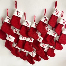 針織刺繡字母聖誕襪<筍價預購>(T7032BM)