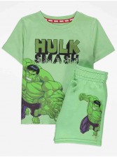 英國直送Marvel Hulk Green Slogan T-Shirt and Shorts Outfit<筍價預購>(T9603BM)