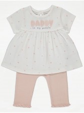 英國直送Pink Daddy Is My Bestie Heart Dress and Leggings Outfit<筍價預購>(U0343BM)