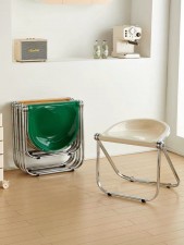 中古折疊凳ins簡約現代家用餐椅設計師北歐亞克力咖啡店透明椅子 (T8455)