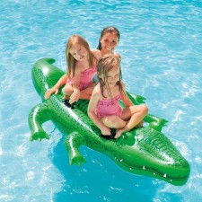 充氣游泳大鱷魚-動物浮排超大鱷魚水上坐騎玩具成人兒童游泳圈漂浮氣墊(T5665)