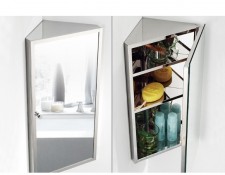 不鏽鋼浴室三角形鏡儲物櫃/鏡櫃 (T0055)