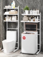 可調節洗衣機置物架/馬桶上方架子-廁所多功能收納架(T5599)