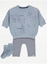  英國直送Disney Winnie The Pooh Sweatshirt Leggings and Socks Outfit<筍價預購>(U1804BM)