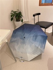 韓式自動傘-(海邊浪漫款) 晴雨傘晴雨傘三折便攜黑膠防曬防紫外線太陽傘(T7119)