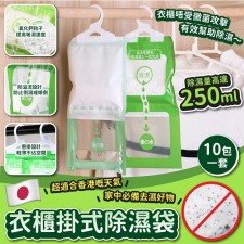 日本衣櫃掛式除濕袋 (一套10包)<筍價預購>(U0284BM)