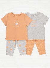 英國直送Mummy and Daddy Slogan Short Sleeve Pyjamas 2 Pack<筍價預購>(U0554BM)