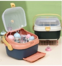 奶瓶收納盒/瀝水架 -BB寶寶用品嬰兒餐具收納箱奶粉儲存盒便攜防塵防蟲(T5898)
