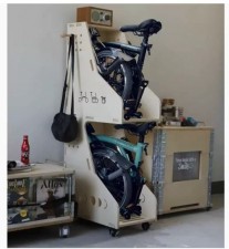 折疊單車櫃(單層/ 雙層)-自行車收納櫃可定制車架木質收納箱單車櫃停車櫃(T8007)