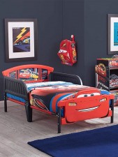 Disney迪士尼兒童床-(反斗車王)-(3-10歲用)卡通帶護欄兒童床男孩幼兒加長汽車單人床(T5356)