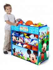 	Disney迪士尼兒童玩具收納架(米奇/米妮/ 公主/冰雪) - 架家用卡通寶寶木質摺疊布抽多層整理架(T5354)