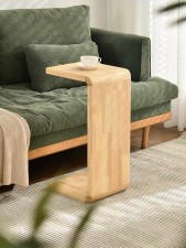 實木可移動窗枱茶几/沙發邊桌C型U形邊幾/邊櫃角幾簡約客廳臥室枱(T3539)