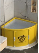 折疊扇形洗澡桶-泡澡桶大人浸浴家用小戶型轉角浴缸成人淋浴房專用(T5760)