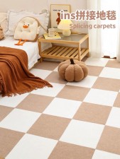 方塊拼接地毯-(方便使用/免膠/可裁剪)(30*30CM)-自拼客廳臥室少女床邊毯客廳全屋拼圖地墊(T5327)