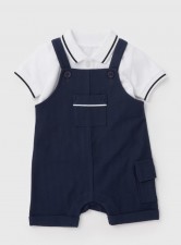英國直送Baby Navy & White Dungaree Shirt Set<筍價預購>(U0700BM)