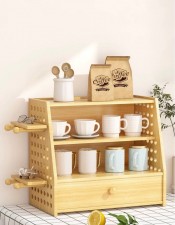 杯子收納置物架-多層家用桌面瀝水咖啡杯架子茶杯茶具放水杯收納架(T7963)