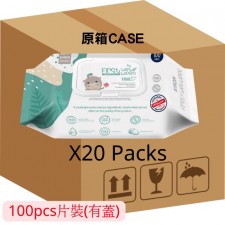 香港行貨K-MOM - 自然純淨幼兒濕紙巾-有蓋壓花款(100片)[原箱]<筍價預購>(U0612BM)