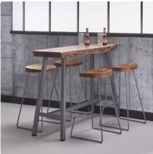 工業風高身實木吧枱(多尺寸)-bar table高腳餐桌長嘅窄辦公咖啡店組合桌椅 (U1268)