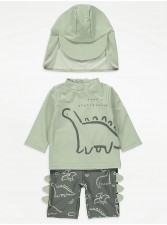 英國直送Sage Green Sunsafe Swim Top Shorts and Keppi Hat Set<筍價預購>(U0535BM)