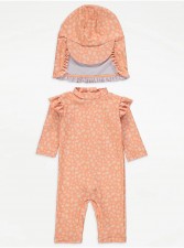 英國直送Orange Leopard All In One Sunsafe Swimsuit and Keppi Hat<筍價預購>(U0530BM)