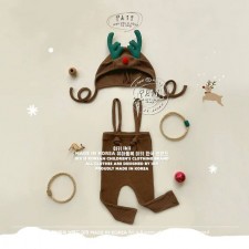 韓國直送ikii聖誕小鹿身褲套裝 (帽+褲)<筍價預購>(T7259BM)