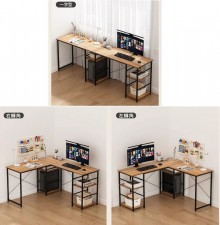 多用途-OFFICE轉角書枱/家用雙人L型辦公桌-拐角學習寫字桌子簡易家用臥室台式電腦桌(T5541)