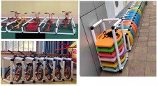 幼兒園戶外滑板車平衡車架(歡迎報價)-高蹺架沙水玩具架體操墊收納架帶輪子 (U1311)