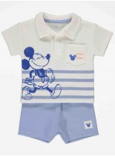 英國直送Disney Mickey Mouse Stripe Shirt and Shorts Outfits<筍價預購>(T9464BM)
