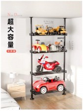 頂天立地免打孔收納架-置物架兒童車置物架客廳多層滑板自行車寶寶玩具車收納架(U1329)