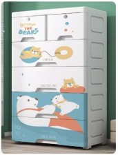 卡通兒童衣櫃/抽屜儲物櫃-多尺寸-(3層/4層/5層/6層/7層) 加厚式收納櫃子置物櫃家用塑料玩具五層櫃(T9065)