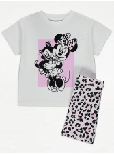 英國直送Disney Minnie Mouse T-Shirt and Leopard Shorts Outfit<筍價預購>(U0308BM)