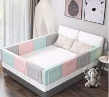 BB床位一面單側一邊小孩床上護欄-床檔小床加高床欄免安裝床圍欄嬰兒床(T5048)
