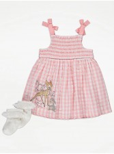 英國直送Disney Bambi Gingham Shirred Dress and Socks Outfit<筍價預購>(U0401BM)