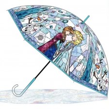 【迪士尼系列】彩色玻璃透明公主雨傘 60cm 冰雪奇緣<筍價預購>(T7829SL)