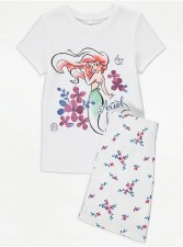 英國直送Disney Princess Ariel White Floral Short Pyjamas<筍價預購>(T8966BM)
