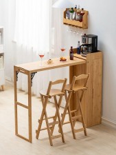 實木折疊吧台枱/ 實用儲物小吧台/桌子客廳高腳桌陽台餐枱(T3453)