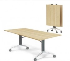 中央折疊會議桌(多尺寸)-可移動拼接組合長桌多功能辦公桌可伸縮長條桌培訓桌椅(T7471)